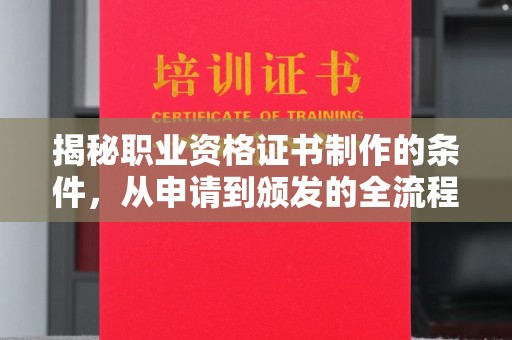 迎江揭秘职业资格证书制作的条件，从申请到颁发的全流程解析